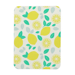 Summer Lemon Pattern in Cream Magnet