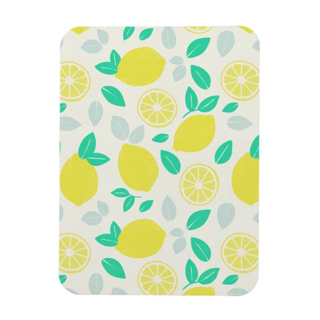 Summer Lemon Pattern in Cream Magnet (Vertical)