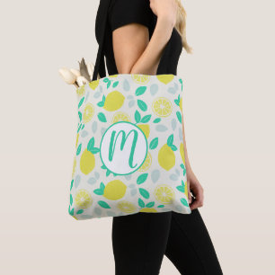 Summer Lemon Pattern in Cream Tote Bag