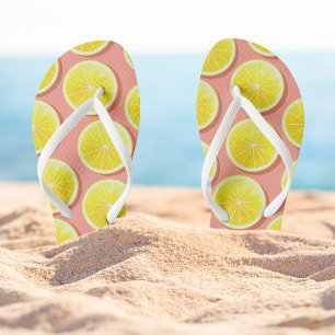 Summer Lemon Slices Pattern Jandals