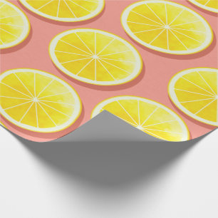 Summer Lemon Slices Pattern Wrapping Paper