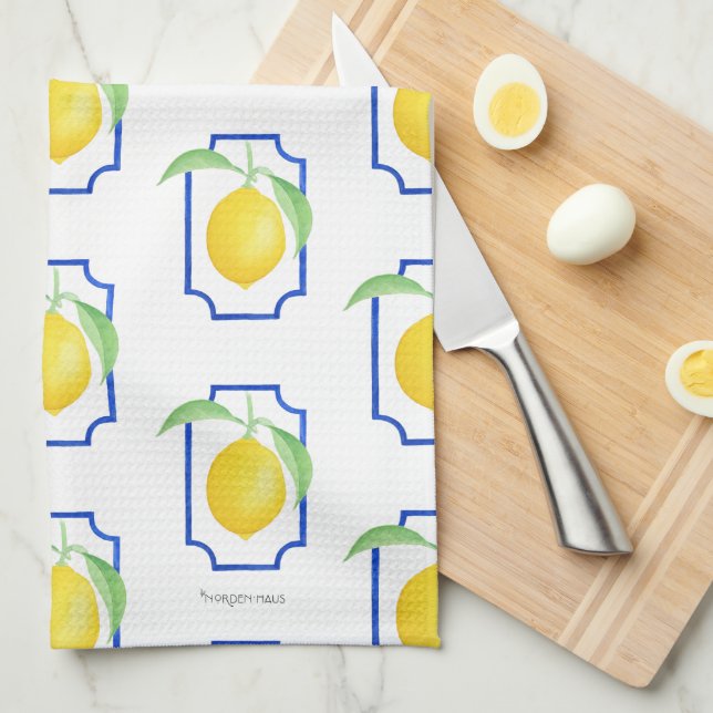 Summer Lemon Tea Towel Kitchen Towel (Quarter Fold)