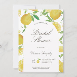Summer Lemon Watercolor Bridal Shower Invitation