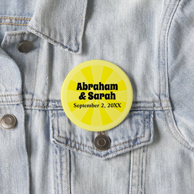 Summer Lemon Wedding  7.5 Cm Round Badge (In Situ)