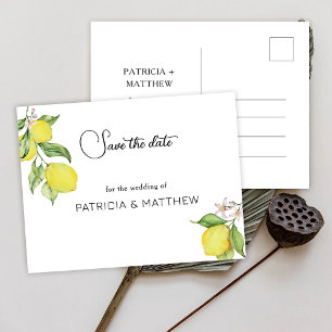 Summer lemon Wedding Save The Date Invitation Postcard
