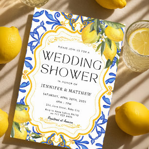 Summer Lemon Wedding Shower Mediterranean  Invitation