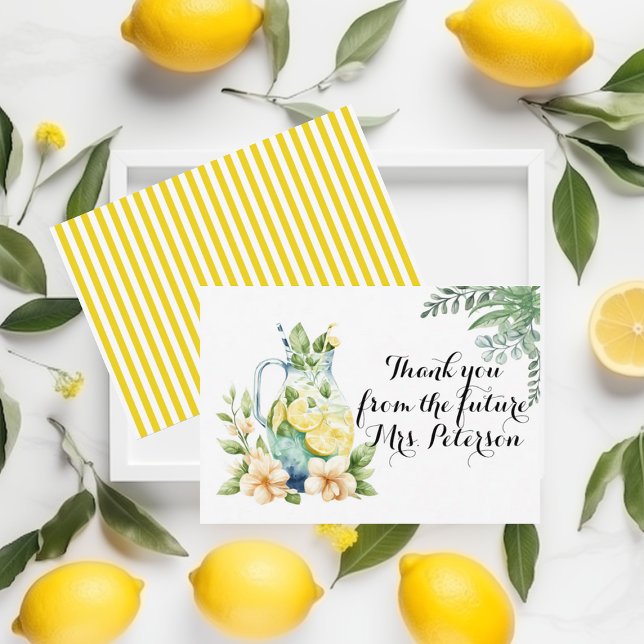 Summer Lemonade Bridal Shower Thank you Enclosure Card (Creator Uploaded)