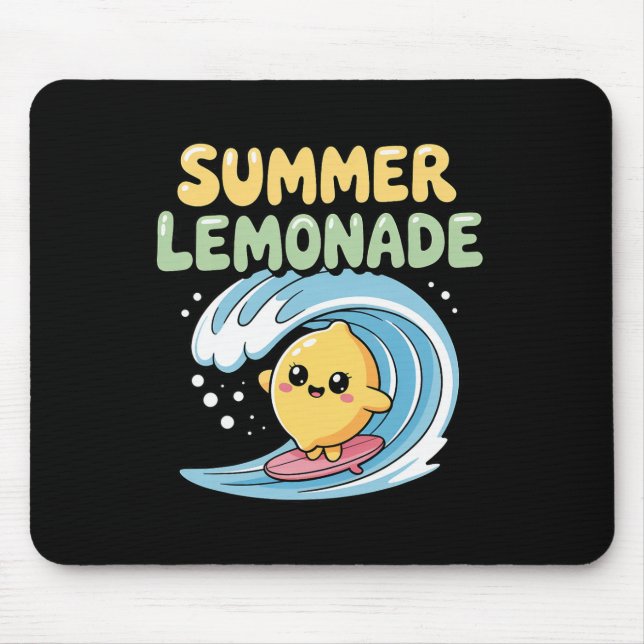 Summer Lemonade Vibes Surfing Lemon Wave _1  Mouse Pad (Front)