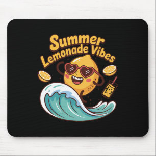 Summer Lemonade Vibes Surfing Lemon Wave Mouse Pad