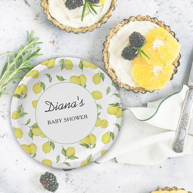 Summer Lemons Baby Shower Paper Plate (Creator Uploaded)