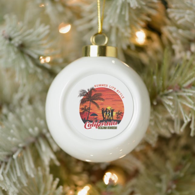 Summer Life Style Ceramic Ball Christmas Ornament (Tree)