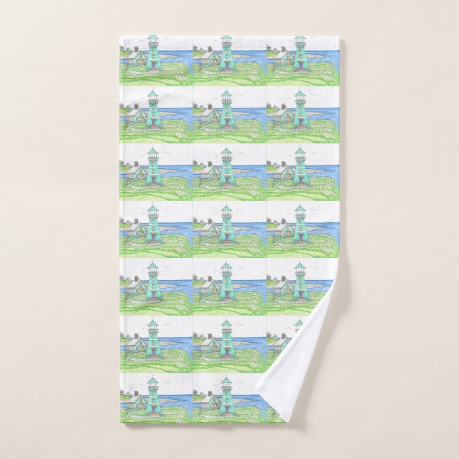 Summer Lighthouse 3; Hand or Kitchen Towel (Hand Towel)