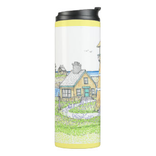 Summer Lighthouse 4; Thermal Tumbler; Yellow Tumbler