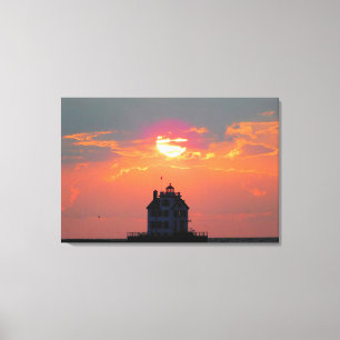 Summer Lighthouse Sunset Canvas Print