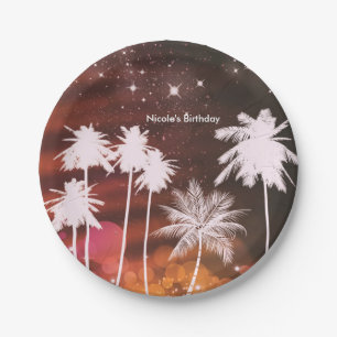 Summer Lights Sparkle Dance Club Birthday Party Paper Plate