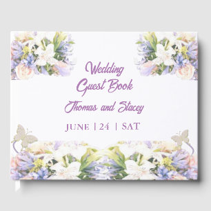Summer Lilac Wildflower Romantic Wedding Guest Book