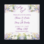 Summer Lilac Wildflower Romantic Wedding  Magnet<br><div class="desc">This beautiful wedding magnet features soft lilac floral splashes with wildflowers. A whimsical summer delight arrangement accompanied with fancy script lettering perfect for that elegant look. No matter what the season, this beautiful floral wedding magnet is ideal. Make this magnet your own by editing the information to suit your own...</div>