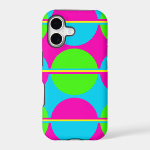 Summer Lime Green Hot Pink Teal Circles Stripes