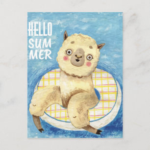 Summer Llama Postcard