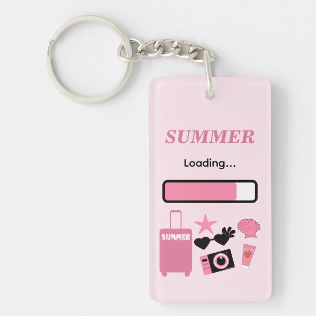 Summer Loading Pink Acrylic Keychain (Front)