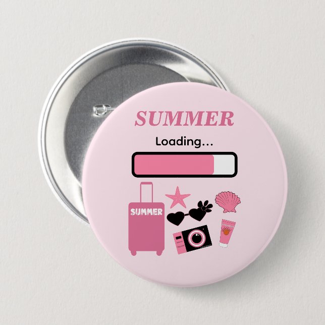 Summer Loading Pink Button (Front & Back)