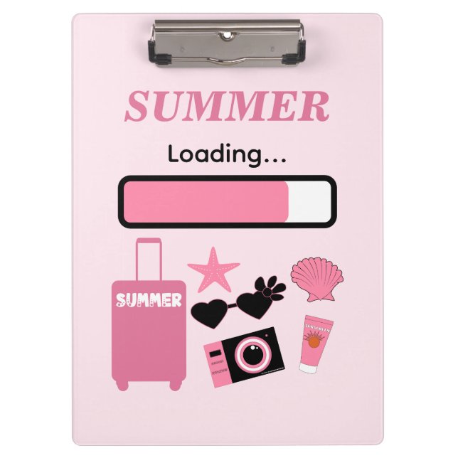Summer Loading Pink Clipboard (Front)