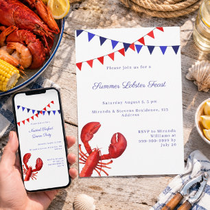 Summer Lobster Feast Party Invitation