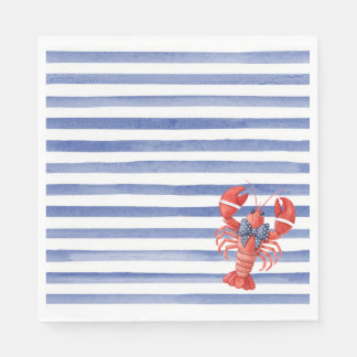 Summer Lobster with Bow and Stripes Napkin