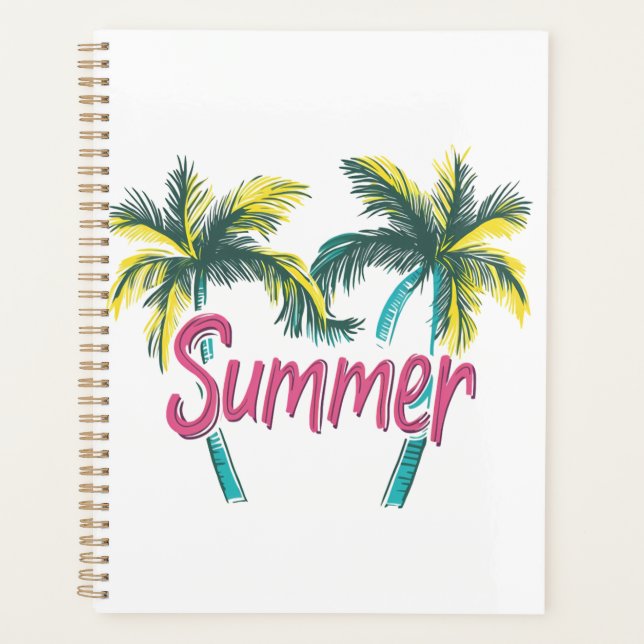 Summer Logo - Summer Palms with Tropical Vibes Planner (Front)
