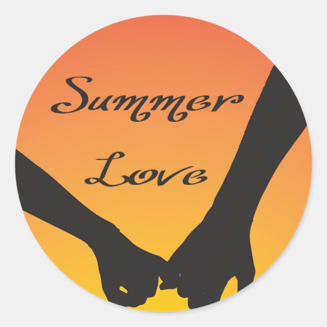 Summer love classic round sticker (Front)