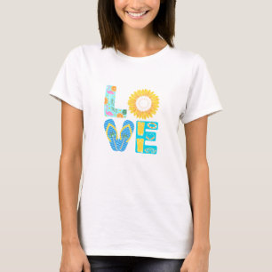 Summer LOVE Design – Sunflower, Flip Flop & Beach  T-Shirt