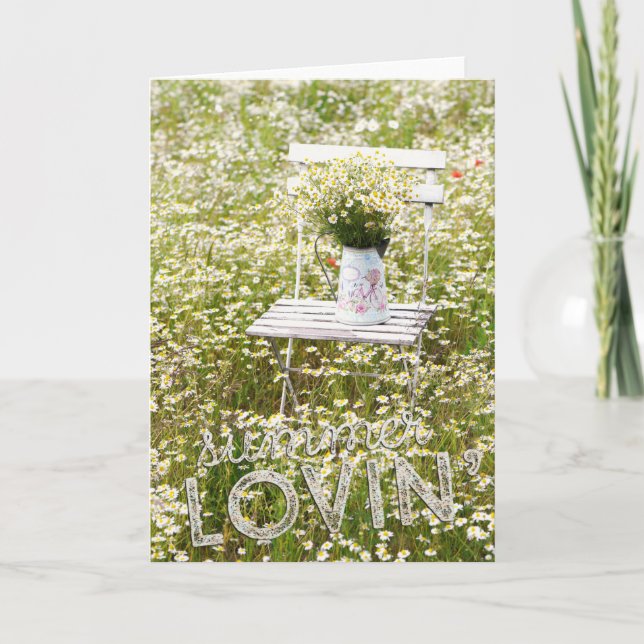 Summer Love Field Wild Flowers  + Text Card (Front)