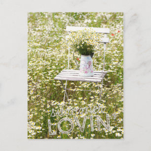 Summer Love Field Wild Flowers + Text Postcard