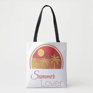 Summer Lover Retro Sunset Palm Trees Tropical Vaca Tote Bag