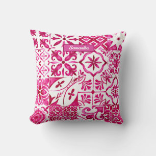 Summer majolica red Sicilian Mediterranean Cushion