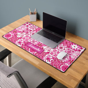 Summer majolica red Sicilian Mediterranean Desk Mat