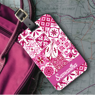 Summer majolica red Sicilian Mediterranean Luggage Tag