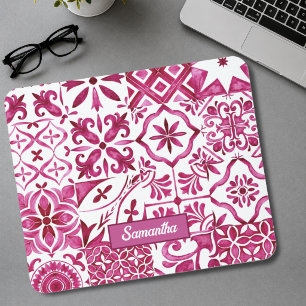 Summer majolica red Sicilian Mediterranean Mouse Pad