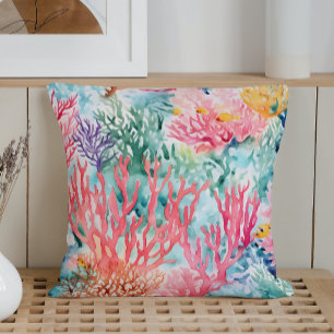 Summer Marine Coral Reef Cushion