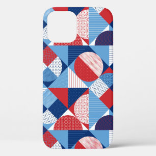 Summer marine geometric seamless pattern iPhone 12 case