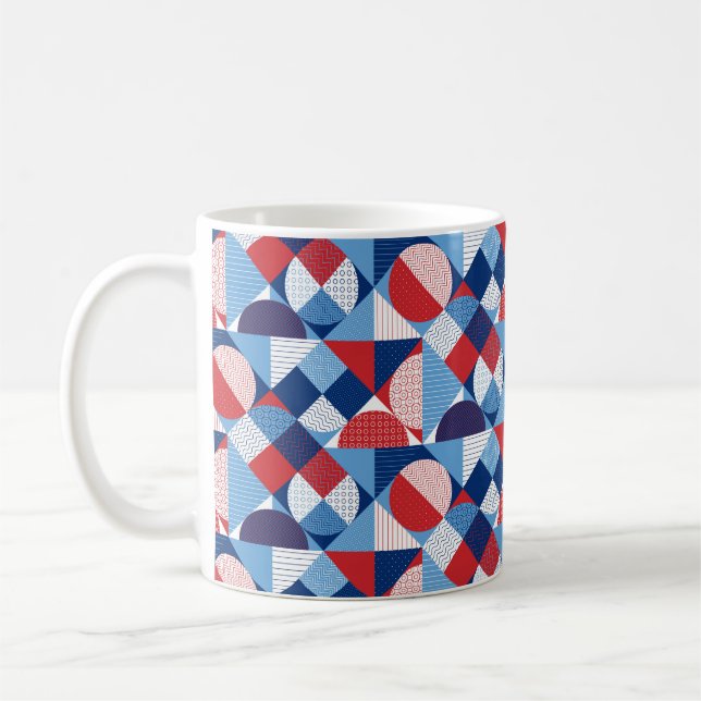 Summer marine geometric seamless pattern coffee mug (Left)