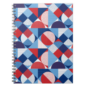 Summer marine geometric seamless pattern notebook