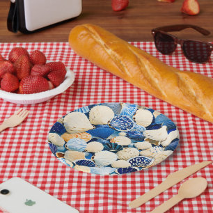 Summer Marine Seashells Paper Plate