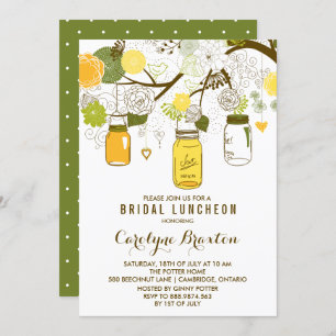Summer Mason Jars Bridal Luncheon Invitation