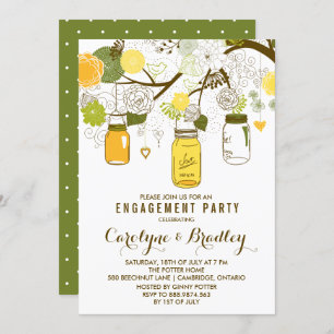 Summer Mason Jars   Engagement Party Invitation