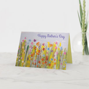 Summer Meadow Bright Abstract Floral Mother's Day Card