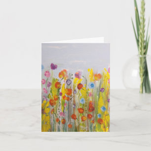 Summer Meadow Bright Abstract Floral Note card