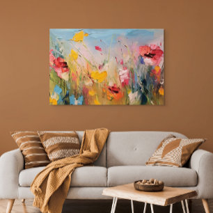 Summer Meadow – Expressive Abstract Wildflowers Poster