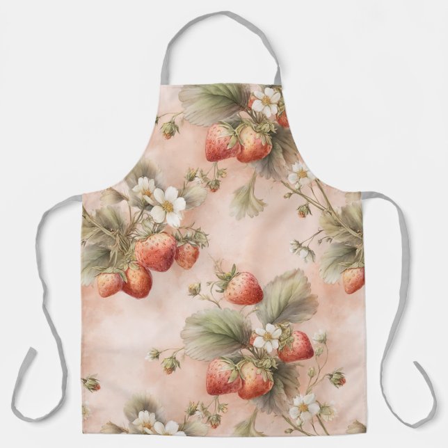 summer meadow with ripe strawberries apron (Front)