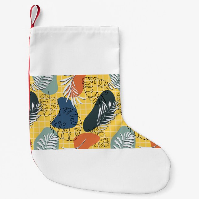 Summer memphis seamless pattern,abstract shapes an small christmas stocking (Front)